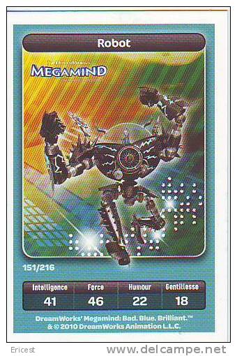 CARTE CARREFOUR DREAMWORKS MEGAMIND ROBOT 151/216 BON ETAT - Altri & Non Classificati