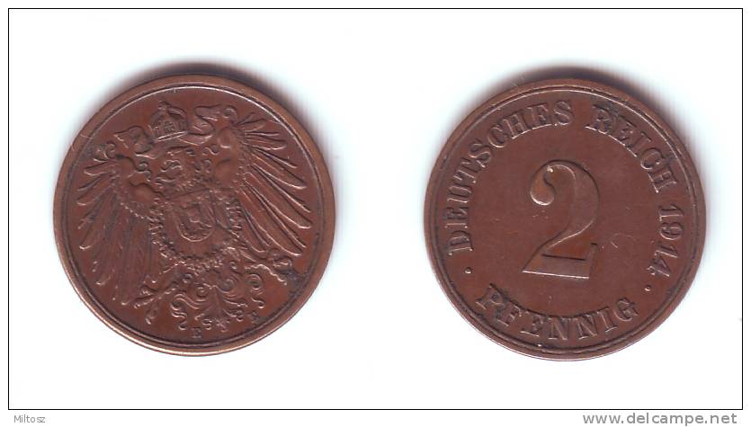 Germany 2 Pfennig 1914 E - 2 Pfennig