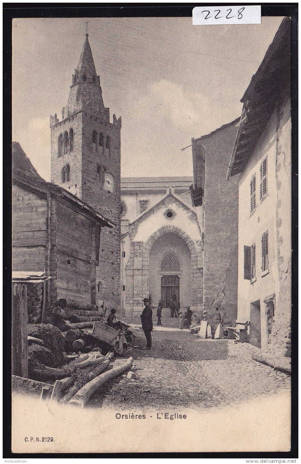 Orsières - L'Eglise, ; Dos Simple, Circulé En 1919 (2228) - Orsières