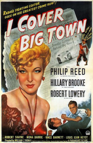 Art Print Reproduction On Original Painting Canvas, New Picture, Movie, Film, Placard, Poster, I Cover Big Town - Cinema Advertisement