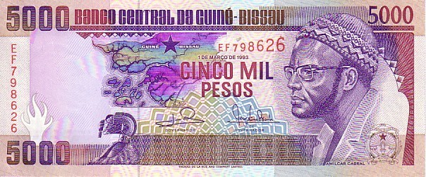 GUINEE-BISSAU    5 000 Pesos   Daté Du 01-03-1993    Pick 14b    ***** BILLET  NEUF ***** - Guinea-Bissau