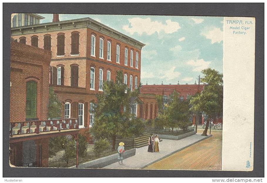 United States FL - Tampa Model Cigar Factory Florida Simple Back Side Rapael Tuck & Sons Series No. 2100 Postcard - Tampa