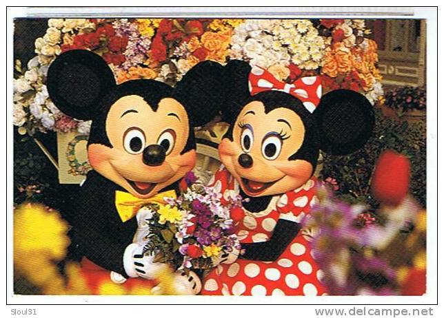 DISNEY ............ MICKEY  ET   MINNIE :   ENJOY THE  FLOWERS   ON MAIN   STREET.1996 TBE - Disneyworld