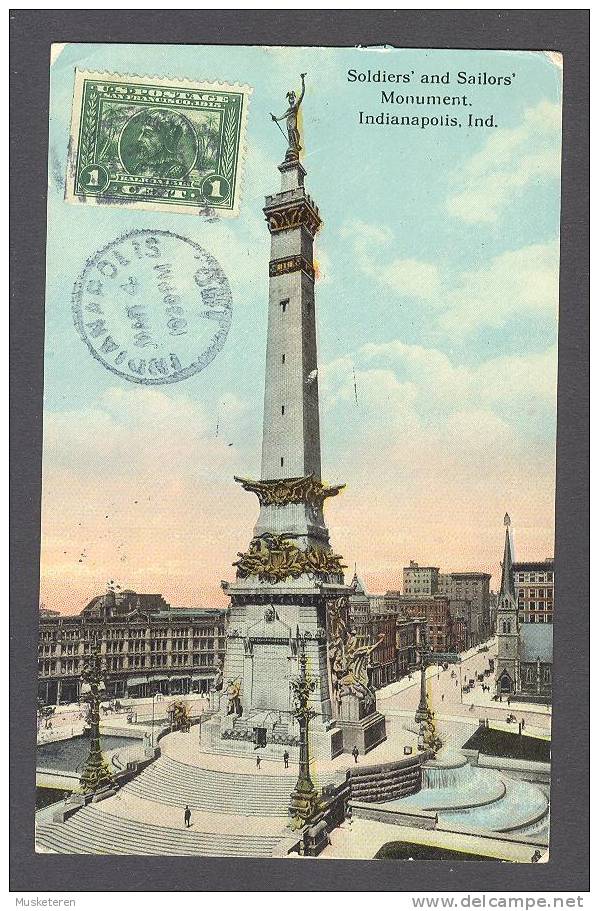 United States IN - Maximum Card Soldiers' And Sailors' Monument, Indianapolis Indiana Denmark 2-sided Perf. Stamp Balboa - Indianapolis