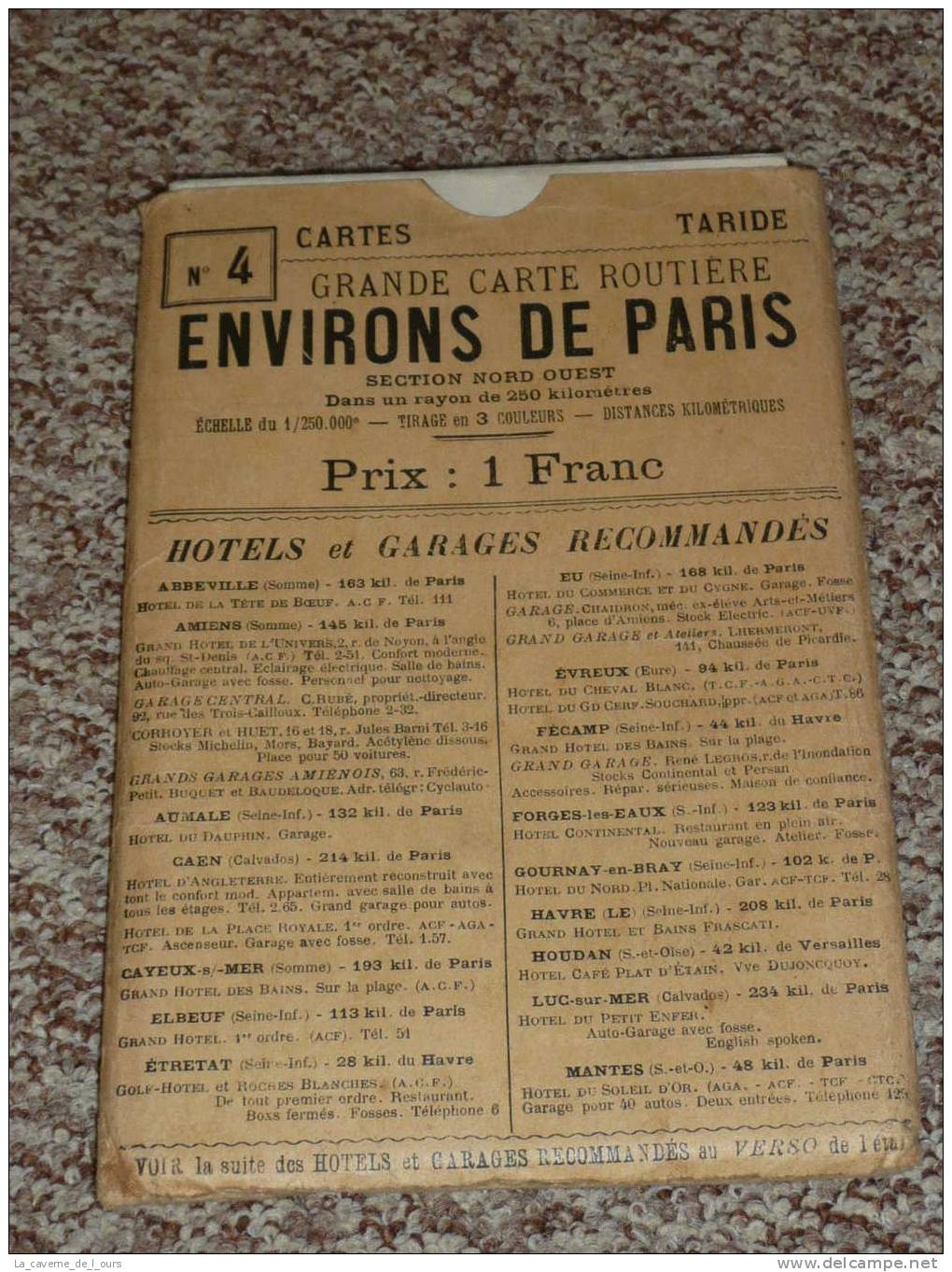 Carte Taride Routière  N°4 Environs De Paris Nord-Ouest - Roadmaps