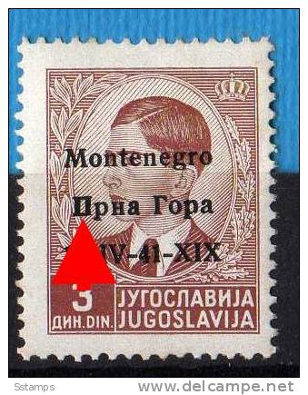 1942  ITALIA OCCUPAZIONE MONTENEGRO CRNA GORA OVERPRINT ERROR -Prna GORA-   NEVER HINGED - Montenegro