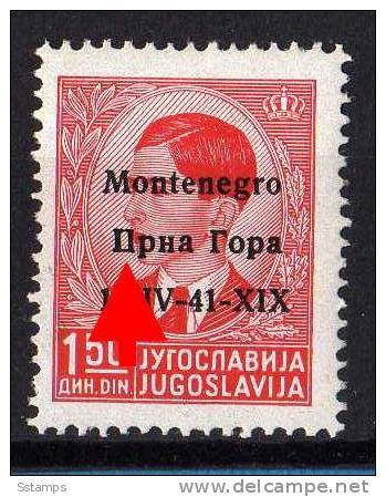 1942  ITALIA OCCUPAZIONE MONTENEGRO CRNA GORA OVERPRINT ERROR -Prna GORA-   NEVER HINGED - Montenegro