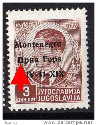 1942  ITALIA OCCUPAZIONE MONTENEGRO CRNA GORA OVERPRINT ERROR -Prna GORA - NEVER HINGED - Montenegro