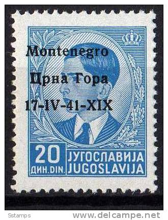 1942  ITALIA OCCUPAZIONE MONTENEGRO CRNA GORA RRR  OVERPRINT RRR   NEVER HINGED - Montenegro