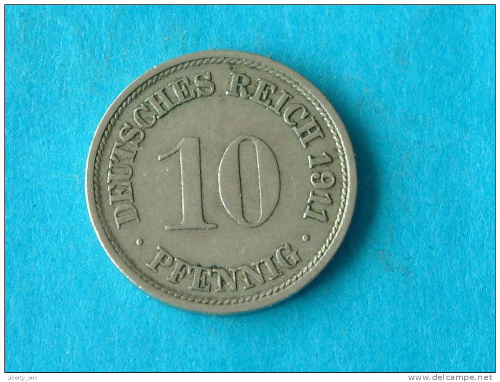 1911 F - 10 PFENNIG / KM 12 ( For Grade, Please See Photo ) !! - 10 Pfennig