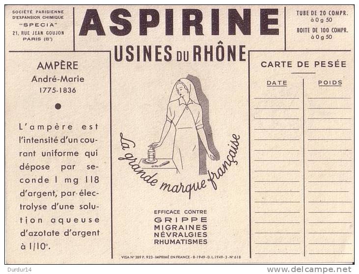 PUBLICITÉ ASPIRINE... ANDRÉ MARIE AMPÈRE (1775 - 1836) Physicien Français... Télégraphie électrique... - Publicités