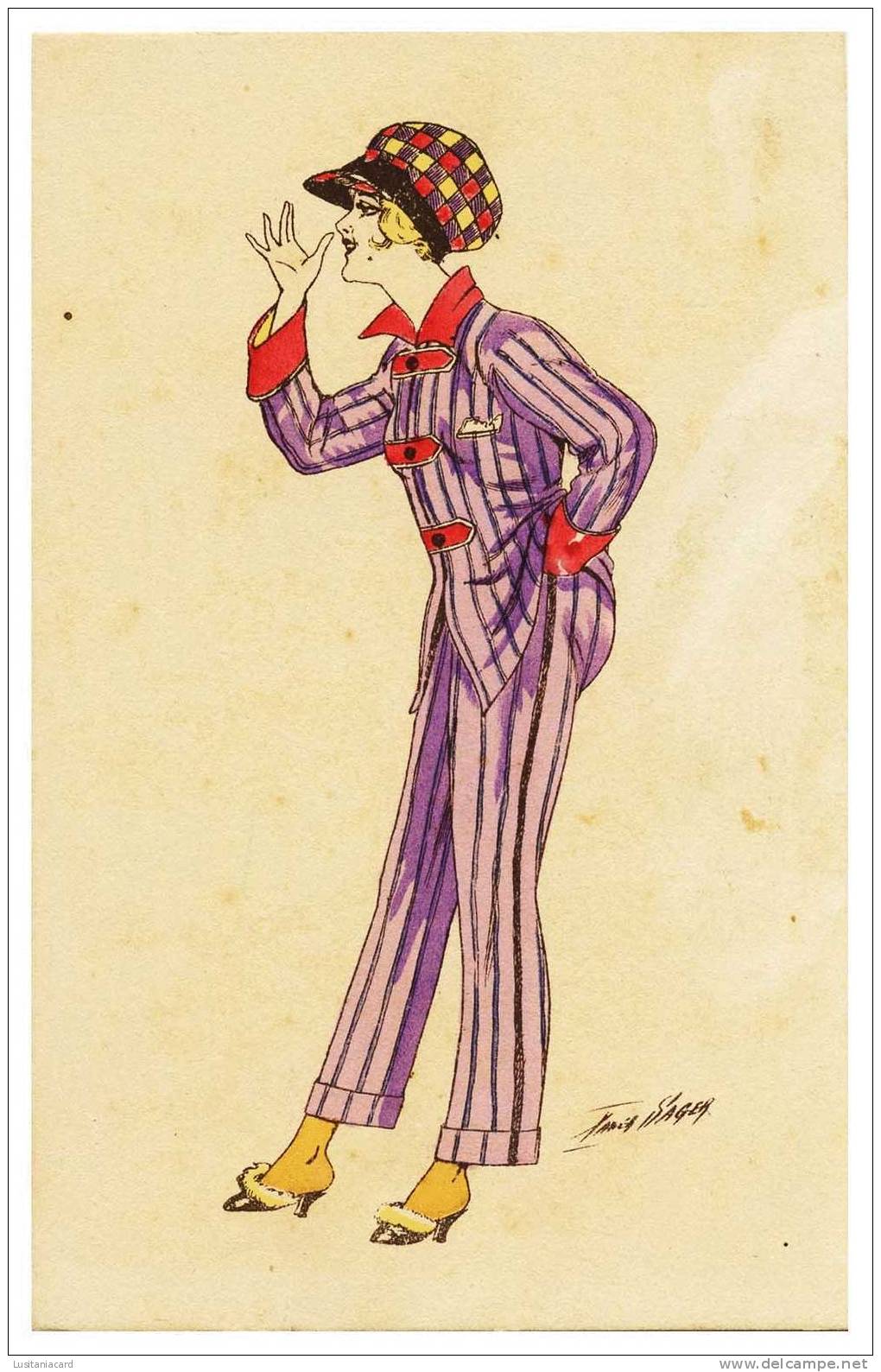 FRANCE-ILLUSTRATEURS- «Xavier Sager» -En Pyjama( Ed. A. Noyer Serie 14)  Carte Postale - Sager, Xavier