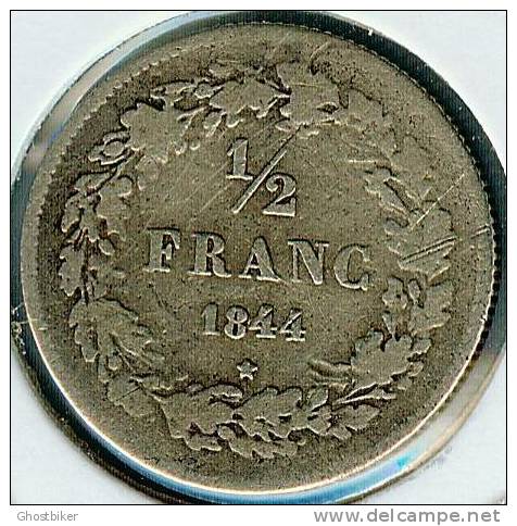 1/2 Frank Zilver 1844, Leopold I Gelauwerd - 1/2 Frank