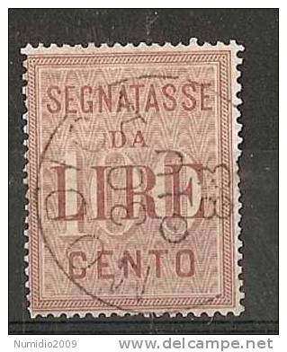 1884 REGNO USATO SEGNATASSE 100 LIRE - RR6154 - Taxe