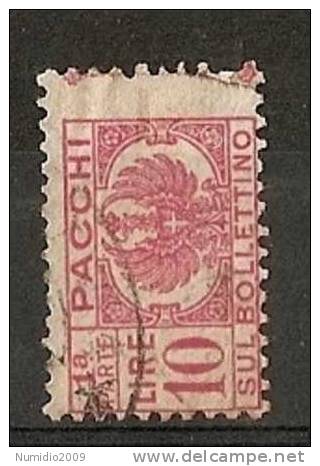 1946 LUOGOTENENZA USATO PACCHI POSTALI 10 £ - RR6159 - Colis-postaux