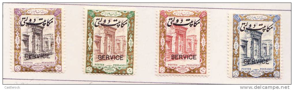 T)1915 PERSIA SCN O54-O57, OVERPRINTED,RUINS OF PERSEPOLIS,MINT,CV  47.50 - Iran