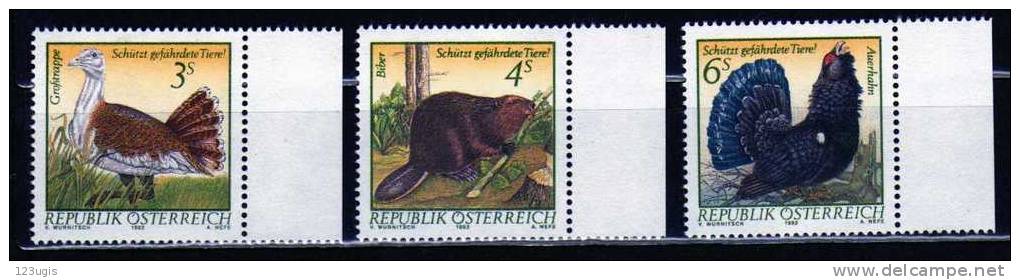 Österreich/Austria 1982 Mi 1717-1719** @ - Gallinacées & Faisans