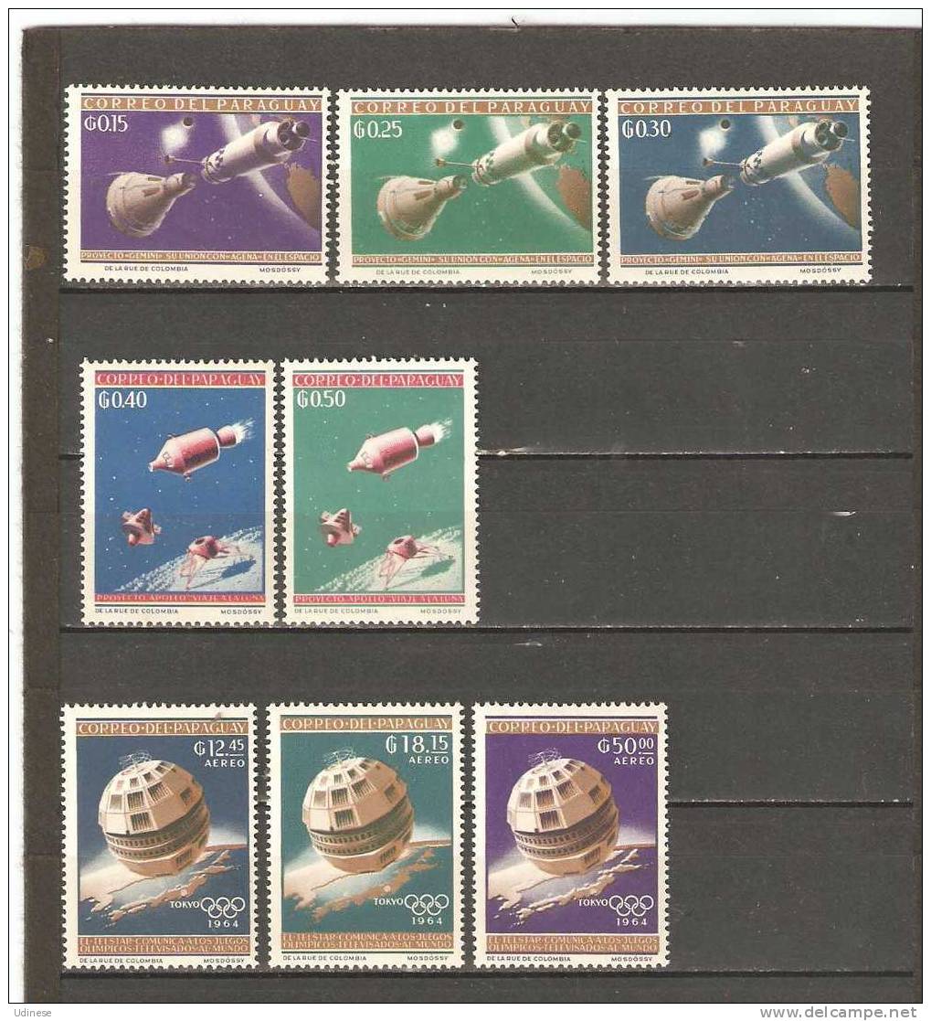 PARAGUAY 1964  - SPACE FLIGHTS AND OLYMPIC GAMES - CPL. SET - MNH MINT NEUF - Amérique Du Sud