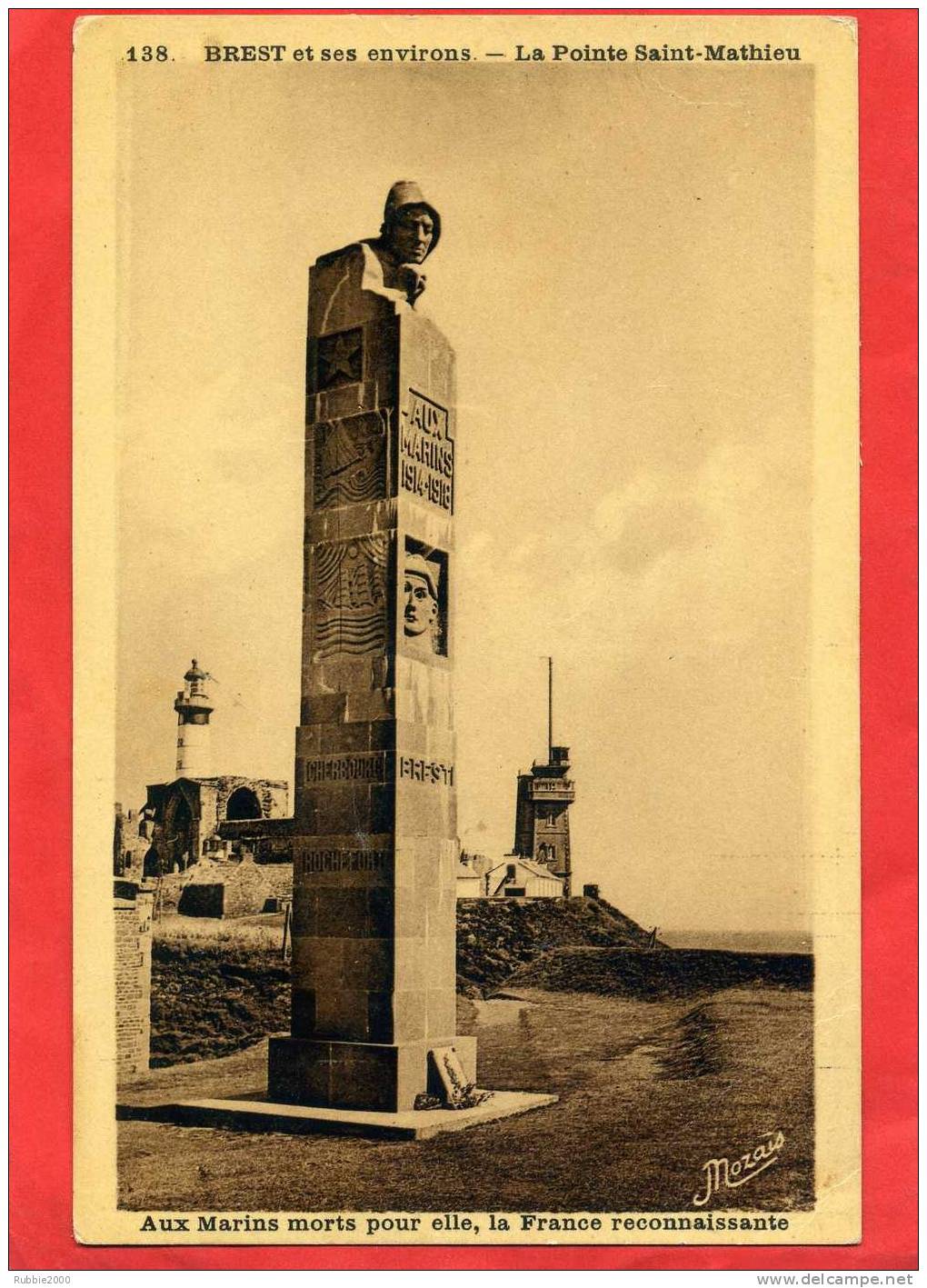 POINTE SAINT MATHIEU COMMUNE DE PLOUGONVELIN MONUMENT AUX MARINS DE LA GUERRE 1914 1918 FRANCE CARTE EN TRES BON ETAT - Plougonvelin