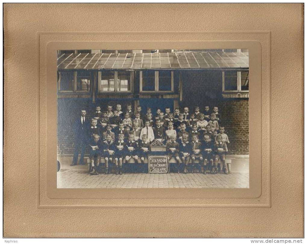 ENSIVAL : SUPERBE Photo Ecole 1917 Sur Cartoon D'origine - Voir Descriptif - Verviers