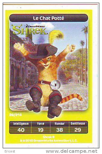 CARTE CARREFOUR DREAMWORKS LE CHAT POTTE 29/216 BON ETAT - Altri & Non Classificati