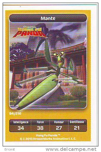 CARTE CARREFOUR DREAMWORKS KUNG FU PANDA MANTE 94/216 BON ETAT - Autres & Non Classés