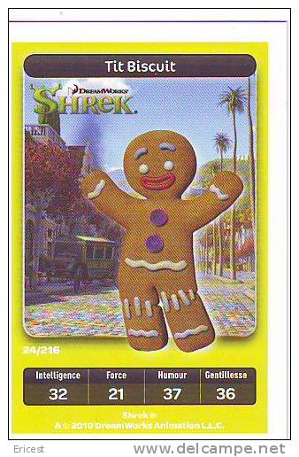 CARTE CARREFOUR DREAMWORKS SHREK TIT BISCUIT 24/216 BON ETAT - Autres & Non Classés