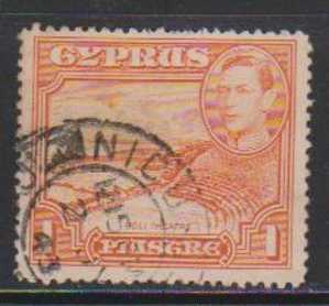 Cyprus Used Hinged 1938, KGVI  1pi., Roman Theatre, Art, History - Chypre (...-1960)