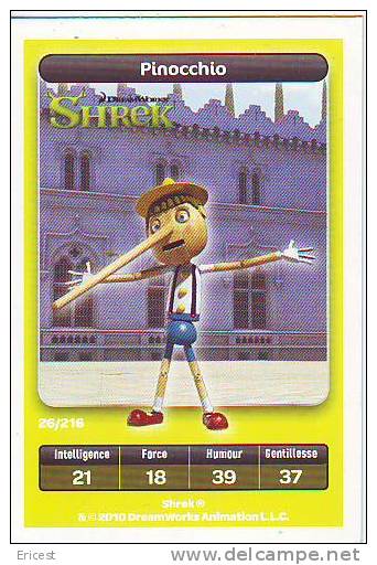 CARTE CARREFOUR DREAMWORKS SHREK PINOCCHIO 26/216 BON ETAT - Autres & Non Classés