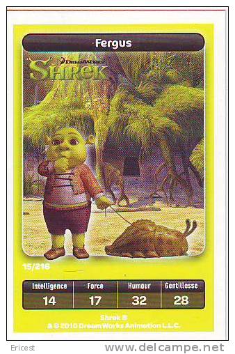 CARTE CARREFOUR DREAMWORKS SHREK FERGUS 15/216 BON ETAT - Autres & Non Classés