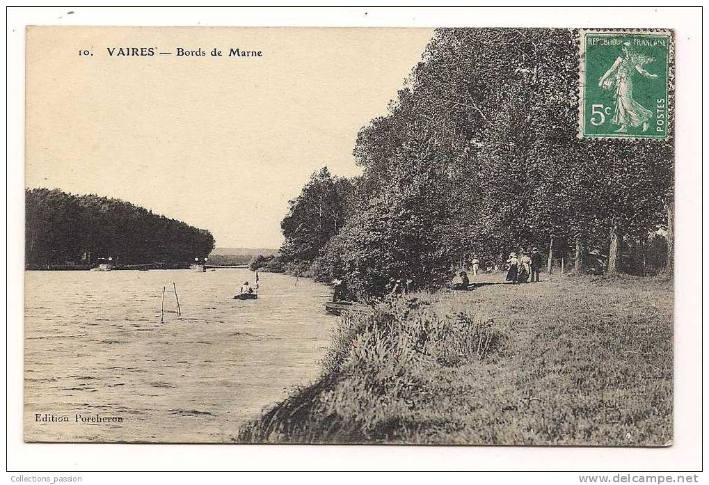 Cp , 77 , VAIRES , Bords De MARNE , Voyagée - Vaires Sur Marne