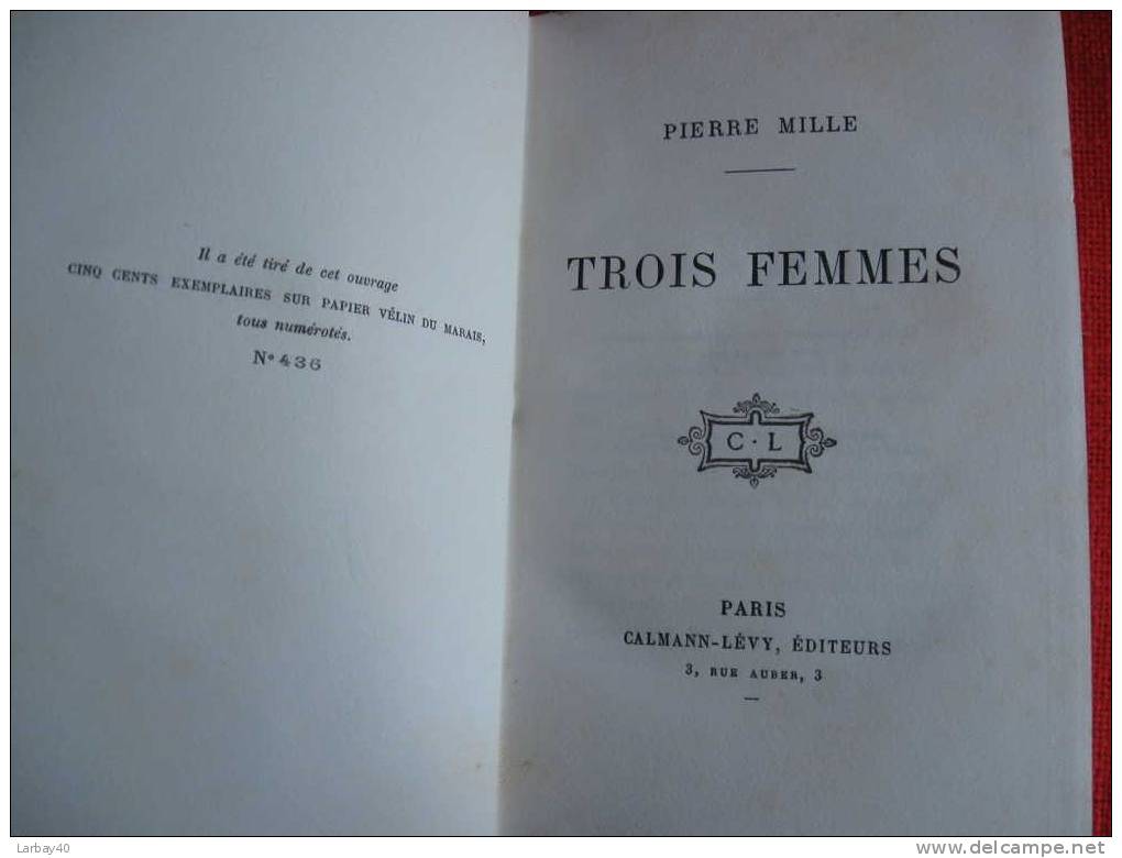 Trois Femmes Pierre Mille 1920 Papier Velin Du Marais N° 436/500 - Raretés