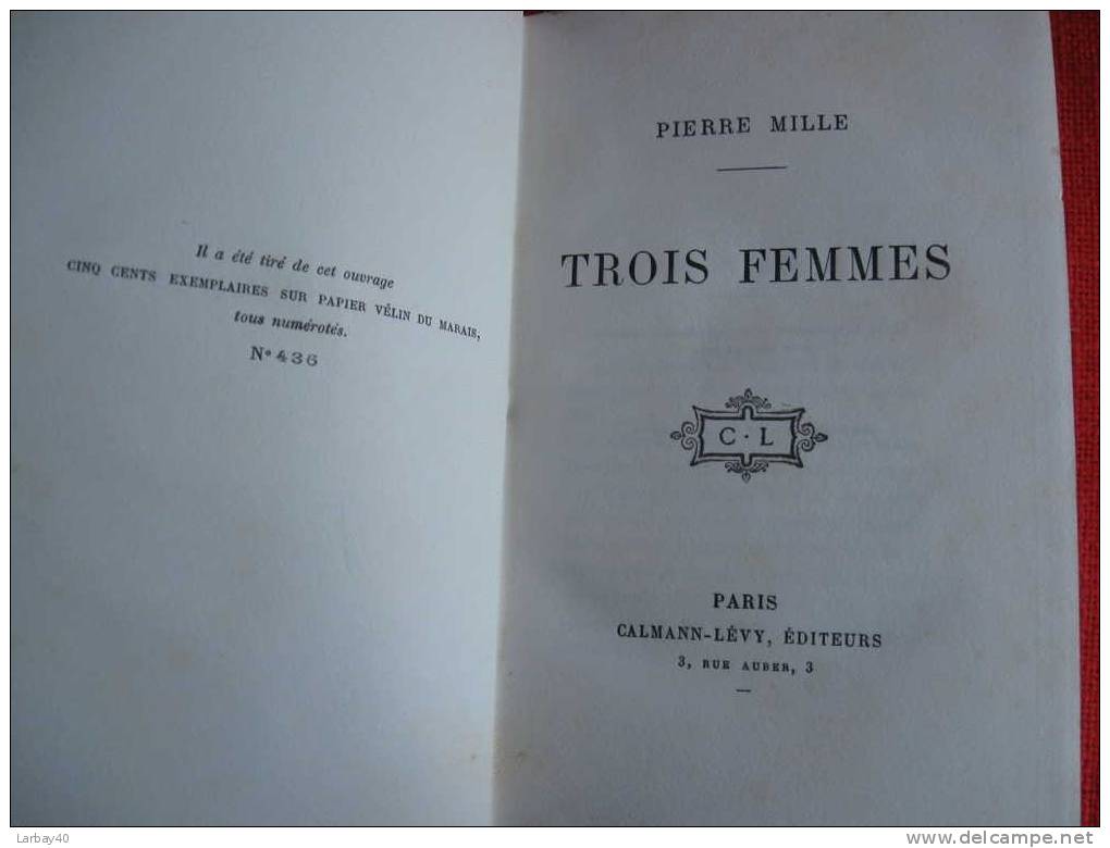 Trois Femmes Pierre Mille 1920 Papier Velin Du Marais N° 436/500 - Raritäten