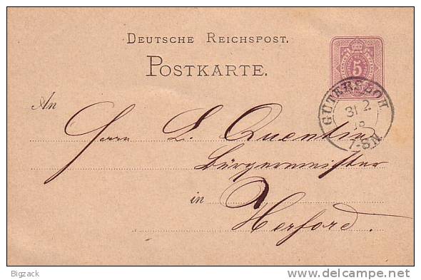 DR Ganzsache Minr.P5 Nachverwendeter Stempel Gütersloh 31.12.78 - Briefe U. Dokumente