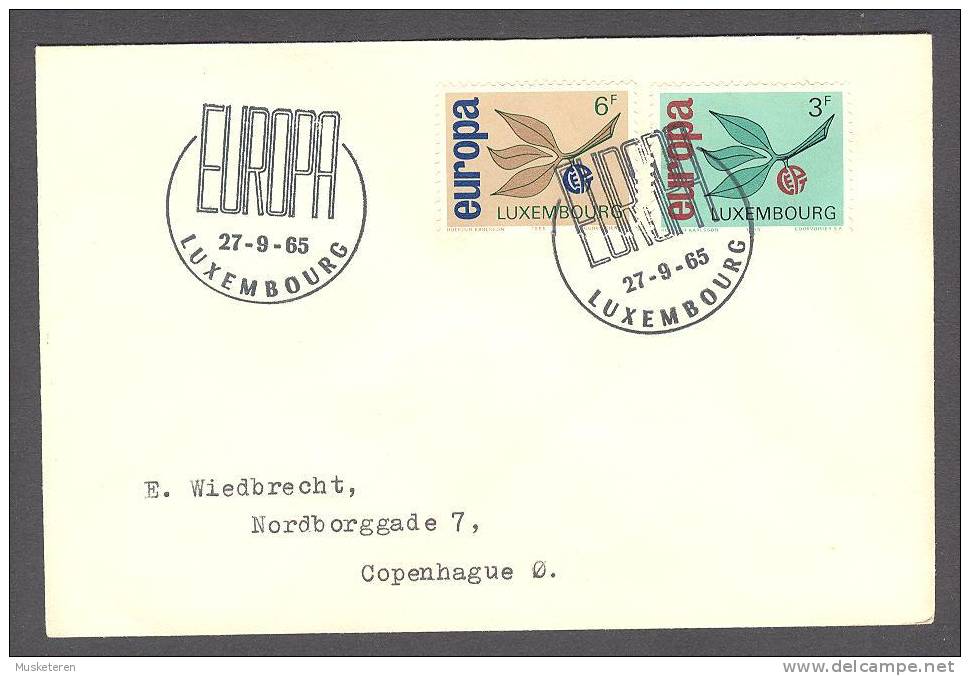 Luxembourg 1965 FDC Cover Europa CEPT Sent To Denmark - FDC