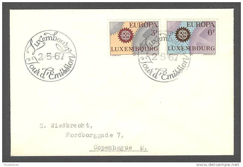 Luxembourg 1967 FDC Cover Europa CEPT Sent To Denmark - FDC