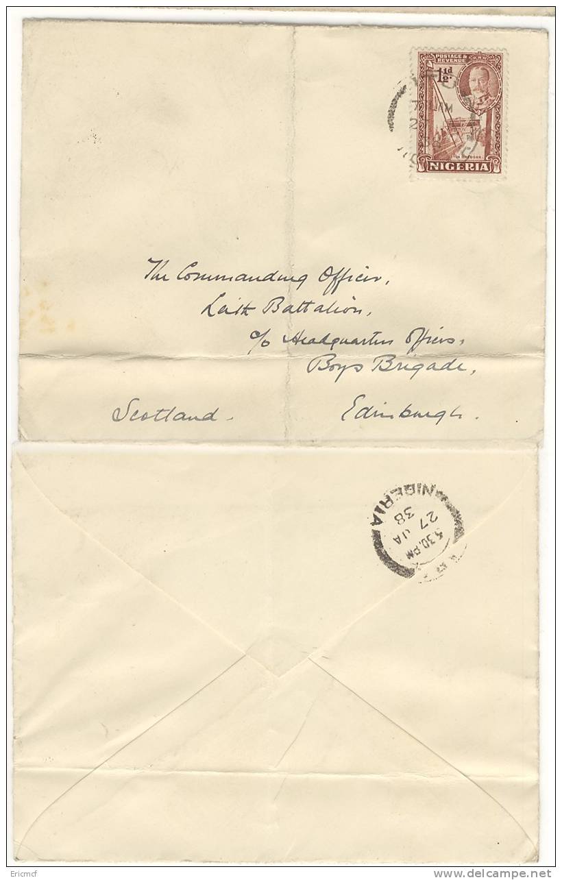 Nigeria 1938 Cover To UK #------ - Nigeria (...-1960)