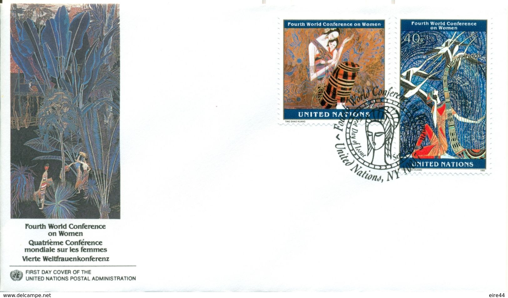 United Nations 1995 3 FDC World Conference Of Women Swan Shao Kuang Set Complete - Lots & Serien