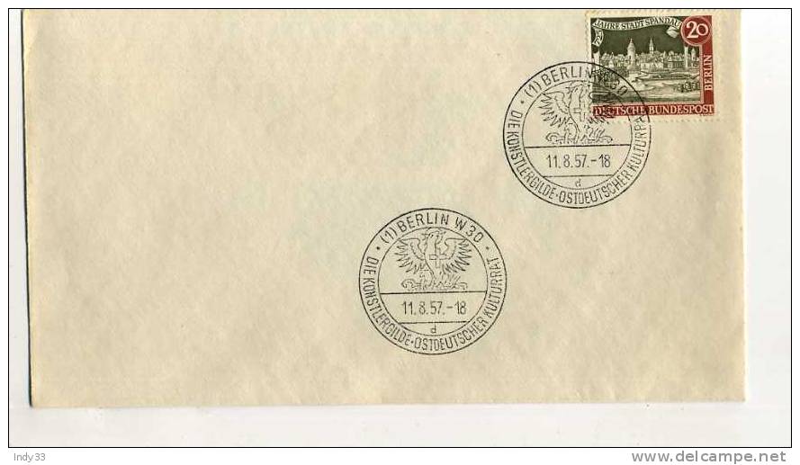 - ALLEMAGNE BERLIN . CACHET COMMEMORATIF SUR ENVELOPPE DE 1957 - Máquinas Franqueo (EMA)