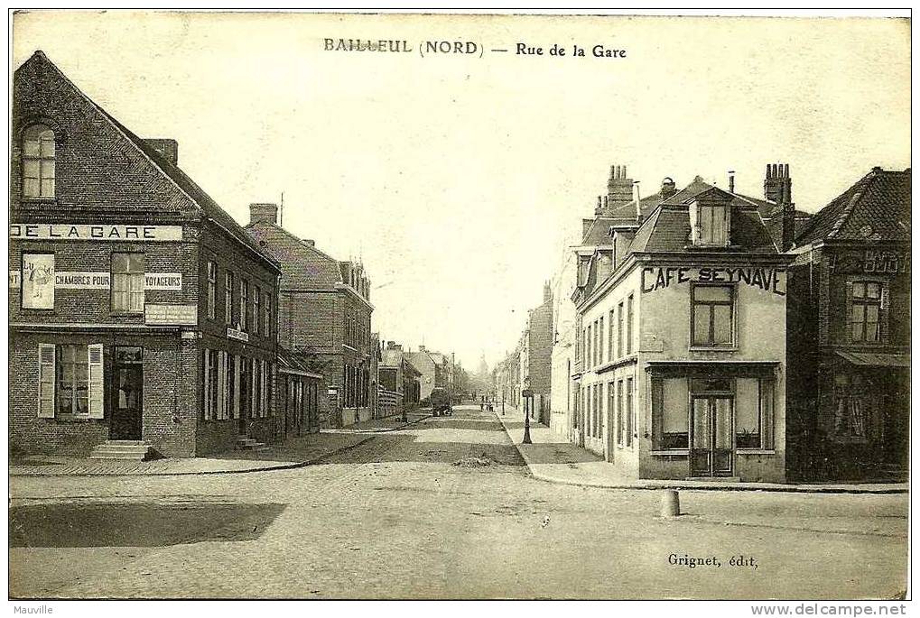 Bailleul - Rue De La Gare (cafés, Animée) - Other & Unclassified