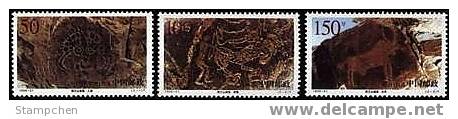 China 1998-21 Rock Painting In Helan Mount Stamps Ox Archery Geology Hunting - Tir à L'Arc