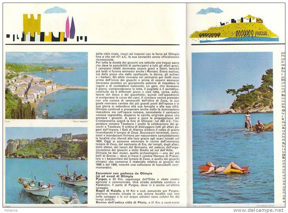 C0182 - Brochure Turistica GRECIA - PELOPONNESO OCCIDENTALE ENET 1968/Pylos/Carnevale Di Patrasso/Kyllini - Turismo, Viaggi