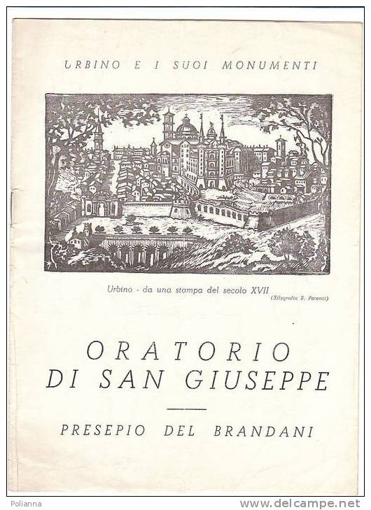 C0196 - Brochure URBINO - ORATORIO Di S.GIUSEPPE - PRESEPIO Del BRANDANI 1955 - Tourisme, Voyages