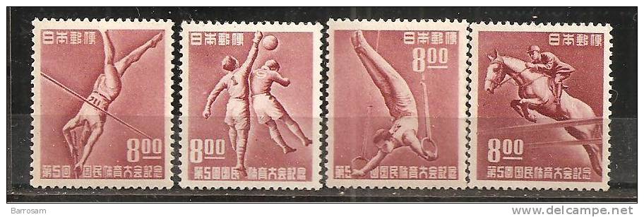 Japan1950: Yvert Yvert453-6 (Michel507-10) Mnh** - Unused Stamps
