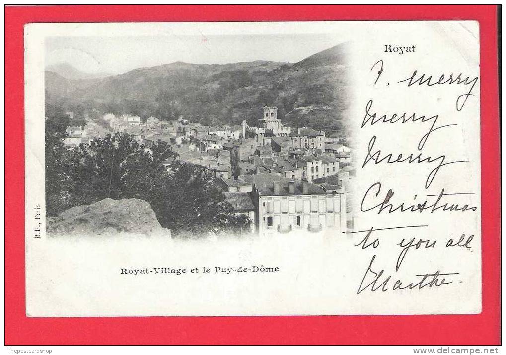 CPA ROYAT VILLAGE ET LE PUY DE DOME DOS NON DIVISE + STAMP MORE CHEAP FRANCE LISTED - Royat