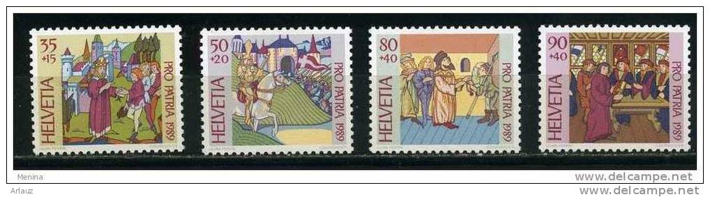 SUISSE.1989. POUR LA PATRIE. LES CHRONIQUES ILLUSTREES .(YVERT N° 1319-1322) - Ongebruikt