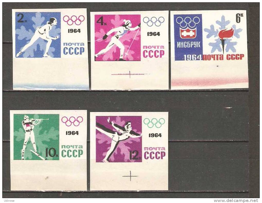 USSR 1964 - WINTER OLYMPIC GAMES - NOT PERFORATED - CPL. SET - MNH MINT NEUF - Hiver 1964: Innsbruck