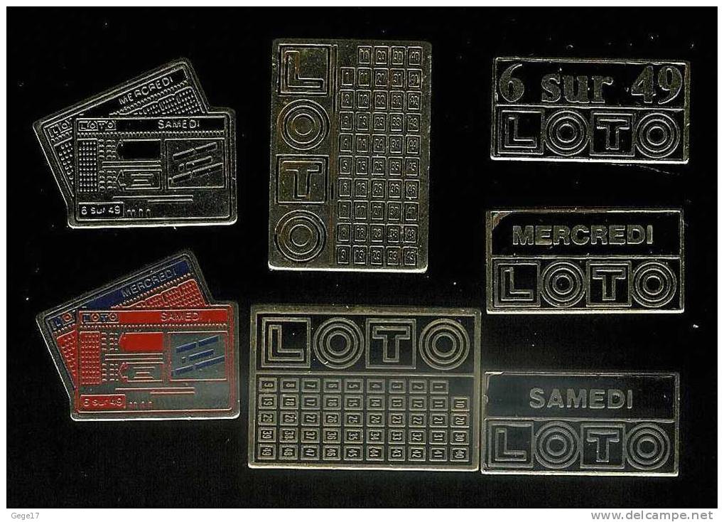 7 Superbes Pin´s "LOTO" - Loten