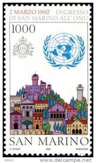 REPUBBLICA DI SAN MARINO - ANNO 1992 - COPPIA INGRESSO DI SAN MARINO ALL´ ONU  - NUOVI MNH ** - Ungebraucht