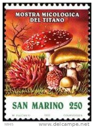 REPUBBLICA DI SAN MARINO - ANNO 1992 - FUNGHI - MOSTRA MICOLOGICA  - NUOVI MNH ** - Unused Stamps